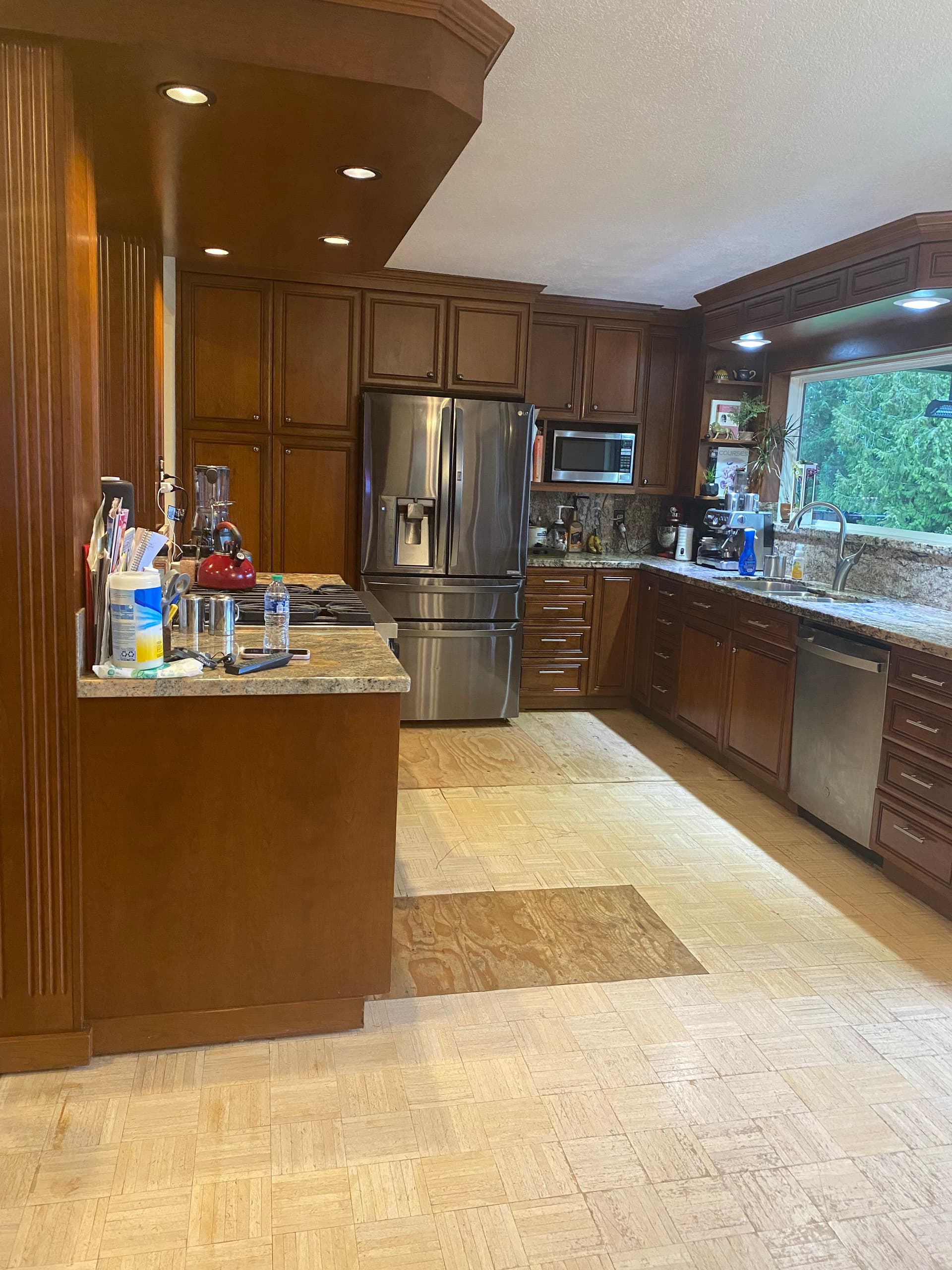 Recessed LED lighting installation in Tacoma living room